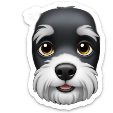 black griffon dog with really not much white hairs only under mouth and on eyebrows sticker