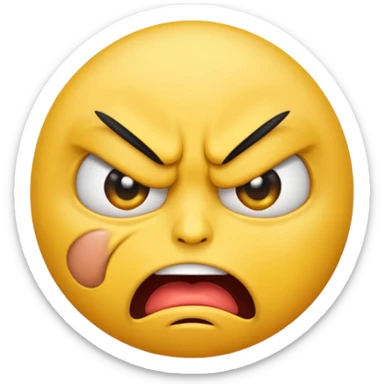 angry face emoji which is also rolling it's eyes sticker