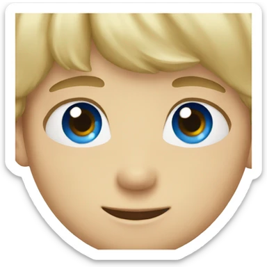 blond haired blue eyed boy sticker