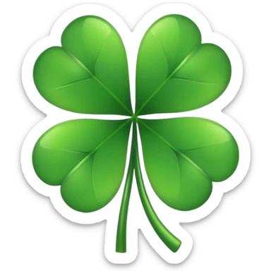 Lucky clover charm – green four-leaf clover. sticker