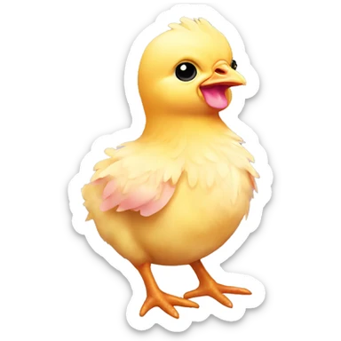 Baby chicken with pink bow sticker