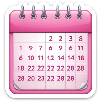 pink calendar sticker