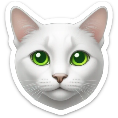 white-cat-green-eyes sticker