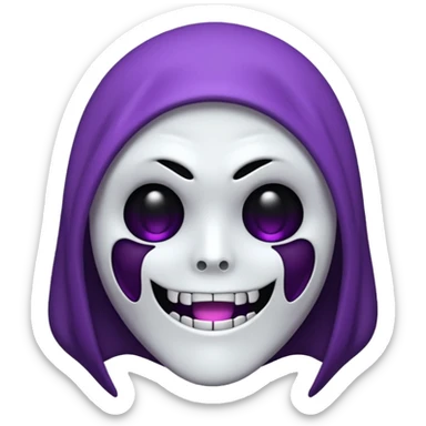 um coração roxo claro com o rosto do ghost face sticker