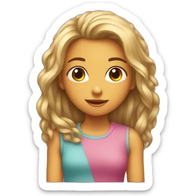 A girl hangin on her older sister  sticker