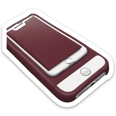 iPhone with burgundy case sticker