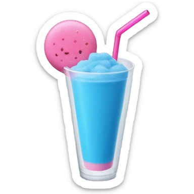 Make a blue Slushy with a pink straw sticker