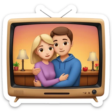 a romantic movie shown on a television sticker