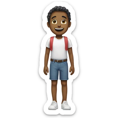 Happy with feet behind back sticker