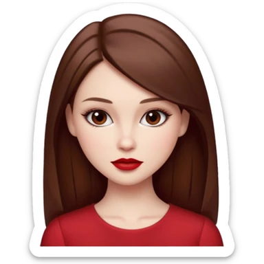 ELENA GILBERT FROM VAMPIRE DIARIES WITH RED TOP AND STRAIGHT HAIR RED LIPSTICK AND BLUSH sticker