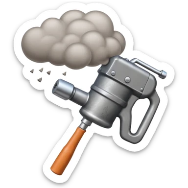 Pneumatic hammer swinging dust cloud around it sticker