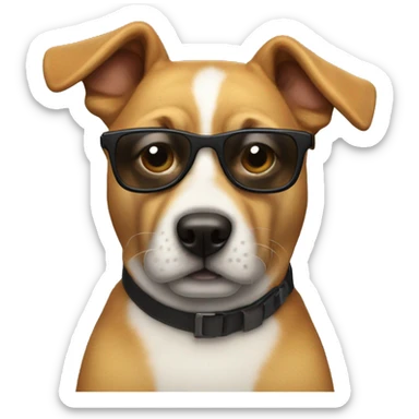 un perro con gafas de fiesta sticker