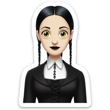 Hot Wednesday Addams dressing like Hot Morticia Addams  sticker