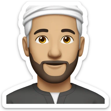 white Muslim man sticker