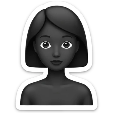 Minimalistic flat vector icon, iOS style, thin black outline on white background. Person silhouette. Black, completely monochrome, matte.  sticker