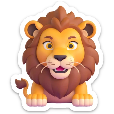 naughty lion looking sideways with mischievous expression sticker