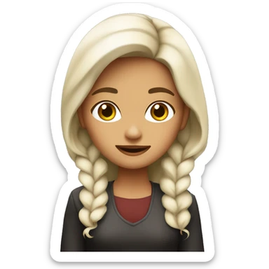 Niña con pelo cafe oscuro con piel blanca  sticker