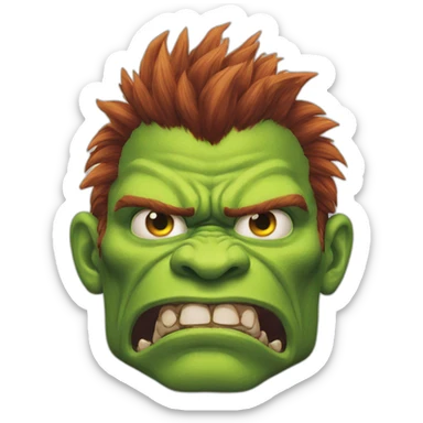 Blanka from street fighter with two heads sticker