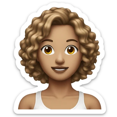 hip hop dancer white brown hair sticker