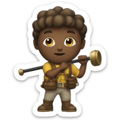 men with a macebell sticker