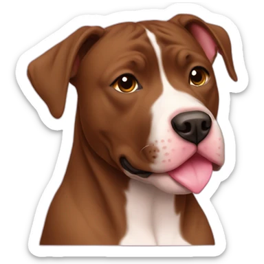 All brown no white Pitbull wth a heart sticker