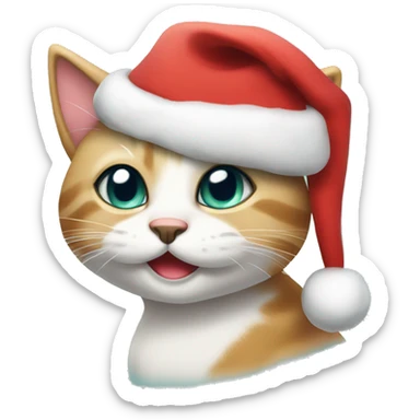 pretty happy christmas cat sticker