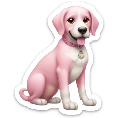 dog cats pink  sticker
