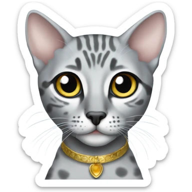 Make grey Egyptian Mau with gin sticker