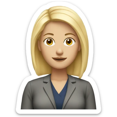 teacher female blonde hair sticker