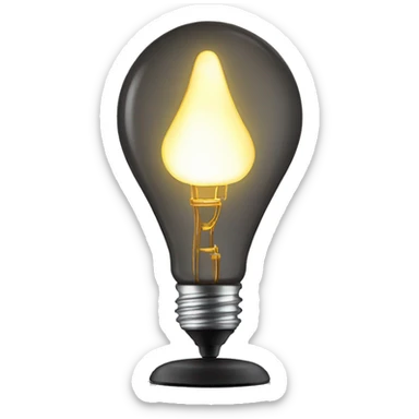 exposed incandescent bulb on a tall portable light stand sticker