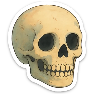 ghibli style skull face sticker