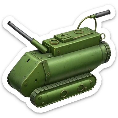 generate a realistic green elongated anti-tank mine  sticker