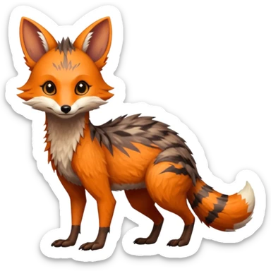 Fox-Numbat-Sergal-Lykoi-hybrid-fusion-animal-creature sticker