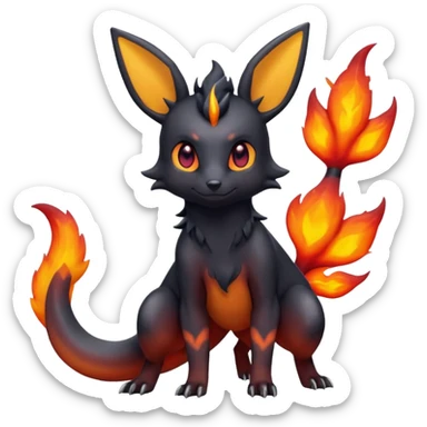 magma-gradients-colored Salandit-Umbreon-Flareon-Hybrid (Full body) sticker