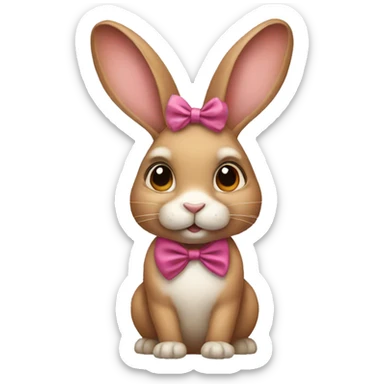 Rabbit with a  bow in her hair sticker