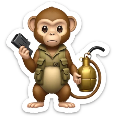 monkey with a grenade sticker