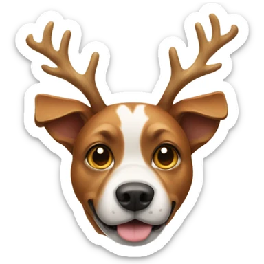 Dog with antlers sticker