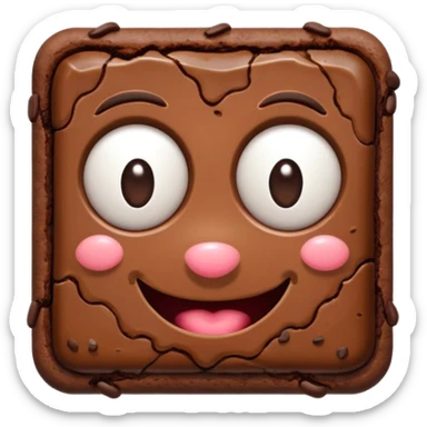 Make a brownie the food with a goofy face  sticker