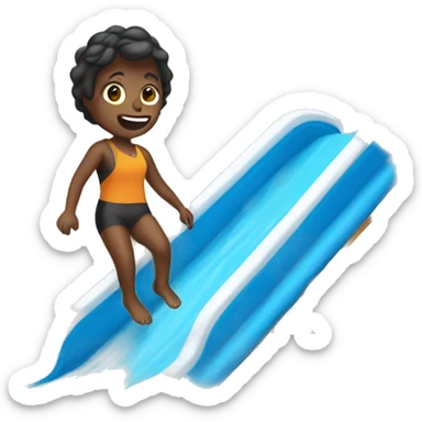 person on a waterslide sticker
