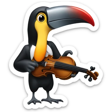 Toucan playing a violin sticker
