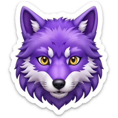 purple wolf head sticker