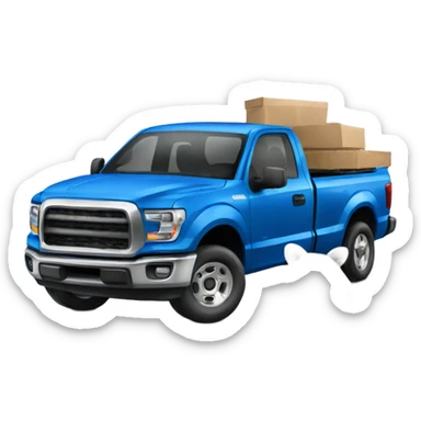 Raccoon operating blue pickup truck sticker