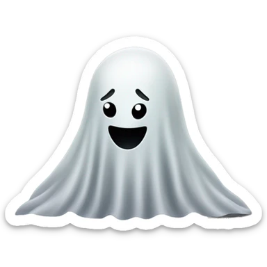 A ghost trying to scare a little kid sticker
