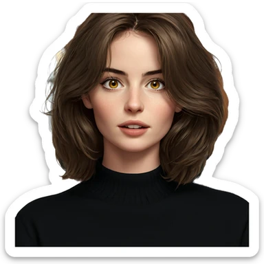 realistic portrait of girl sticker