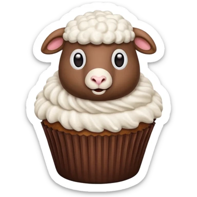 Sheep popping in the cupcake sticker
