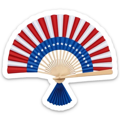 American flag paper folded fan sticker