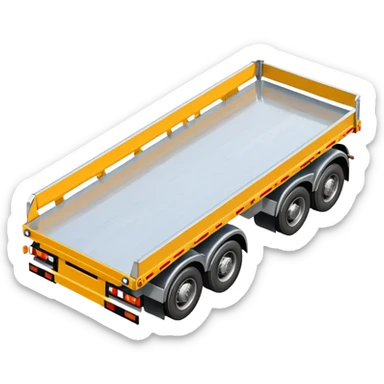 flat bed semi trailer angled top-down view sticker