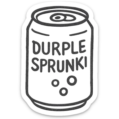 Durple Sprunki as a hand-drawn outlined icon, sketchy lines, no fill sticker
