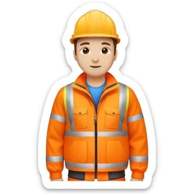 create a realistic emoji of a high-visibility jacket of a construction worker sticker