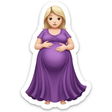 very heavily pregnant overdue woman with super  large belly sticker